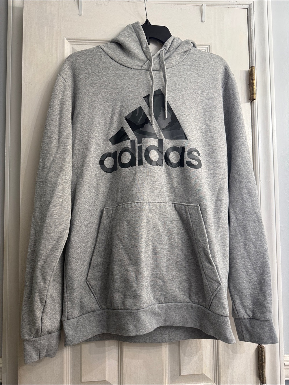 adidas Grey Crewneck Hoodie with Black Logo size M